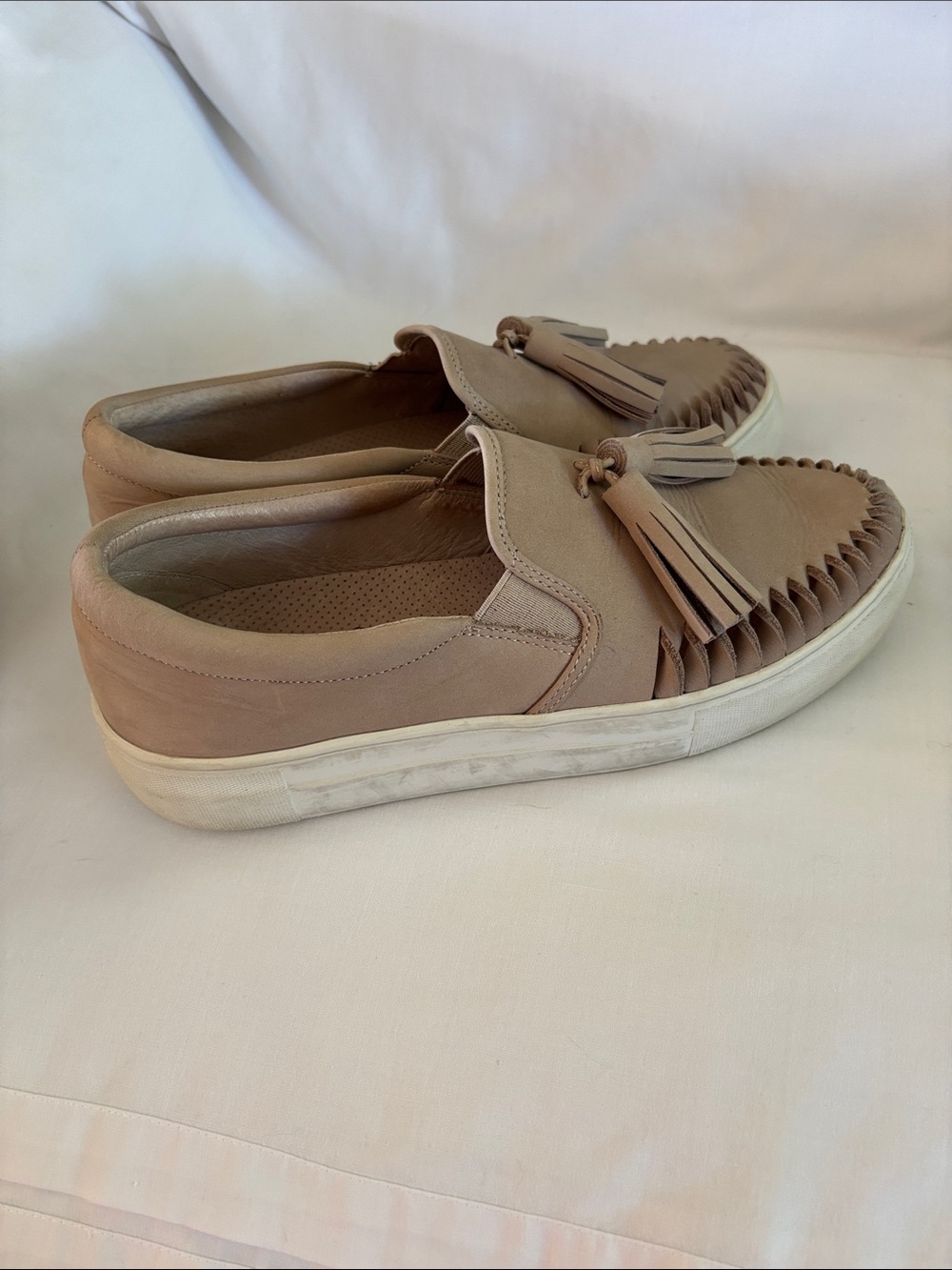 Women’s Tassel Slip-On Moccasin Sneakers in Nude